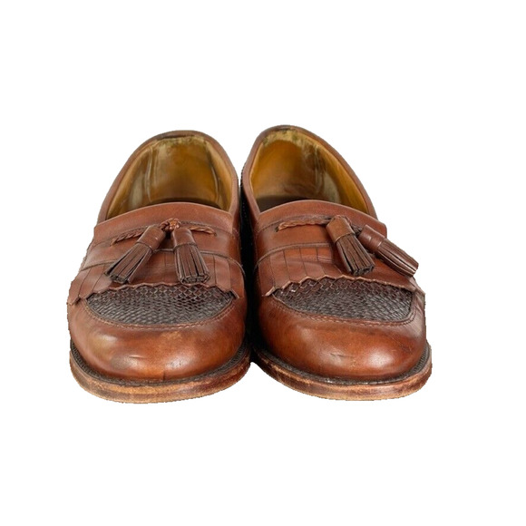 Allen Edmonds Shoes Loafers Men\'s Size 10.5 Brown Cody Tassel Leather USA VTG main image 8